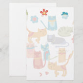 Kleurrijke katten printcadeaus voor kattenbroodjes briefpapier (Voorkant / Achterkant)