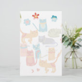 Kleurrijke katten printcadeaus voor kattenbroodjes briefpapier (Staand voorkant)