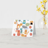 Kleurrijke katten printcadeaus voor kattenbroodjes kaart (Gele Bloem)