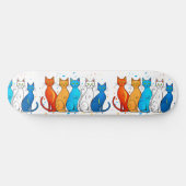 Kleurrijke Katten Skateboard Deck voor Kattenliefh (Horizontaal)