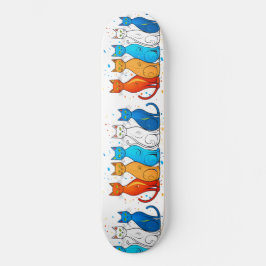 Kleurrijke Katten Skateboard Deck voor Kattenliefh