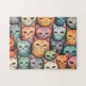 Kleurrijke katten speelse Doodle Legpuzzel (Horizontaal)