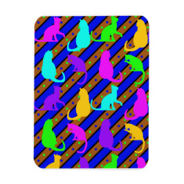 Kleurrijke Katten strepen en polkadots Dierlijke k Magneet