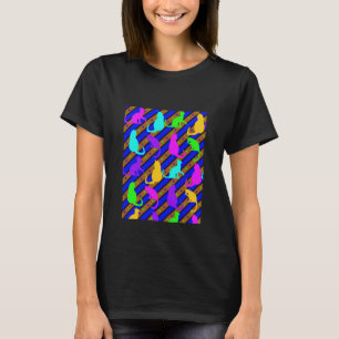 Kleurrijke Katten strepen en polkadots Dierlijke k T-shirt