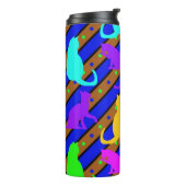 Kleurrijke Katten strepen en polkadots Dierlijke k Thermosbeker (Gedraaid links)