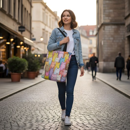 Kleurrijke Katten Tas met Speelse Vormgeving