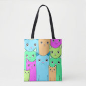 kleurrijke katten tote bag (Voorkant)