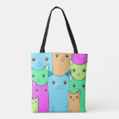 kleurrijke katten tote bag (Achterkant)