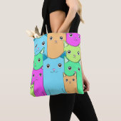 kleurrijke katten tote bag (Dichtbij)