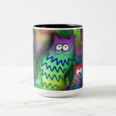 Kleurrijke katten tweekleurige koffiemok (Center)