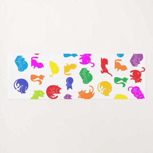 Kleurrijke katten van Blackburn Ink Yogamat (Achterkant (horizontaal))