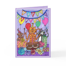 Kleurrijke katten verjaardag