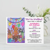 Kleurrijke katten verjaardagsfeestje kaart (Staand voorkant)