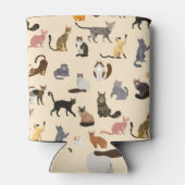 Kleurrijke katten: verschillende rassen patroon blikjeskoeler (Achterkant)