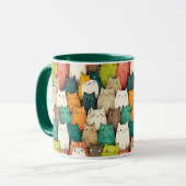 Kleurrijke katten | Verticale Cartoon Art Mok (Voorkant links)