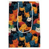 Kleurrijke katten vol slapen medium cadeauzakje (Achterkant)