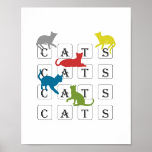 kleurrijke katten voor kattenreders en kattendekse poster