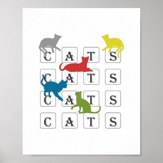 kleurrijke katten voor kattenreders en kattendekse poster (Voorkant)