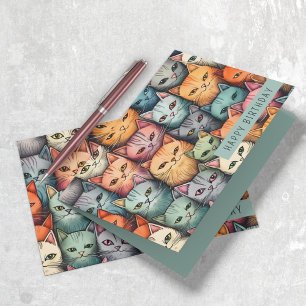 Kleurrijke Katten Whimsische Doodle Elke Gelegenhe Kaart