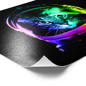 Kleurrijke kattenastronaut foto afdruk (Hoek)