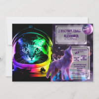 Kleurrijke kattenastronaut