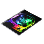 Kleurrijke kattenastronaut notitieboek (Linkerzijde)