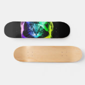 Kleurrijke kattenastronaut persoonlijk skateboard (Horizontaal)