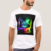 Kleurrijke kattenastronaut t-shirt (Voorkant)