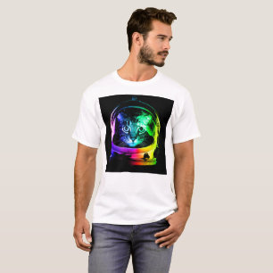 Kleurrijke kattenastronaut t-shirt