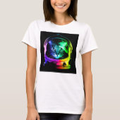 Kleurrijke kattenastronaut t-shirt (Voorkant)