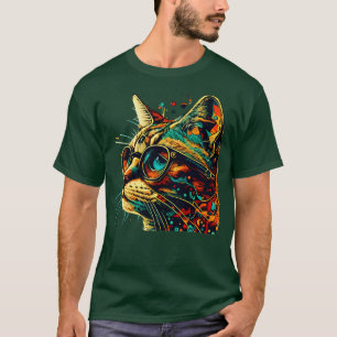Kleurrijke kattendeksel Kat Kitten Lover T-shirt