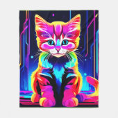 Kleurrijke kattenkunst fleece deken (Voorkant)