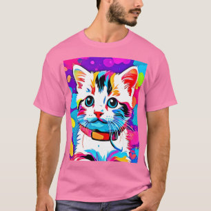 Kleurrijke Kattenkunst T-shirt