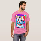 Kleurrijke Kattenkunst T-shirt (Voorkant volledig)