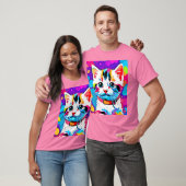 Kleurrijke Kattenkunst T-shirt (Unisex)