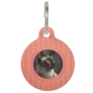 Kleurrijke Kattenliefhebber Cadeau Herringbone Huisdierpenning