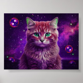 Kleurrijke kattenmuurdecoratie voor katteliefhebbe poster