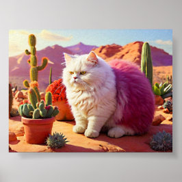 Kleurrijke kattenmuurdecoratie voor katteliefhebbe poster