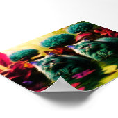 Kleurrijke kattenmuurdecoratie voor kattenliefhebb poster (Hoek)