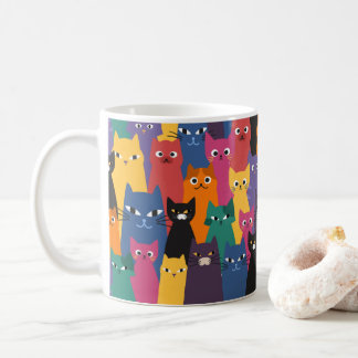 Kleurrijke kattenontwerpkoffiebeker Mok