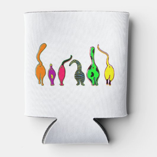 Kleurrijke kattenpeuken blikjeskoeler (Voorkant)