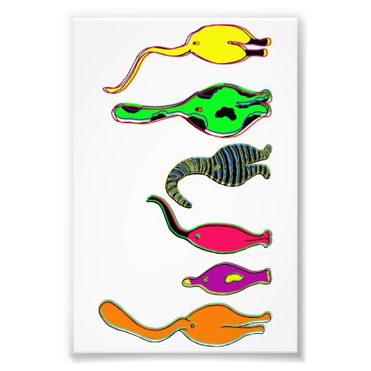 Kleurrijke kattenpeuken foto afdruk (Voorkant)