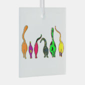 Kleurrijke kattenpeuken glas ornament (Voorkant Rechts)