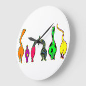 Kleurrijke kattenpeuken grote klok (Hoek)