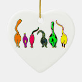 Kleurrijke kattenpeuken keramisch ornament (Achterkant)