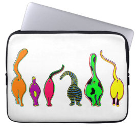 Kleurrijke kattenpeuken laptop sleeve