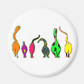 Kleurrijke kattenpeuken magneet (Voorkant)