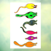 Kleurrijke kattenpeuken raamsticker (Vel 3)