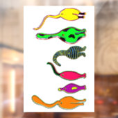 Kleurrijke kattenpeuken raamsticker (Vel 2)