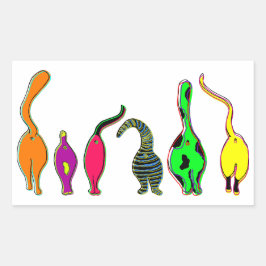 Kleurrijke kattenpeuken rechthoekige sticker